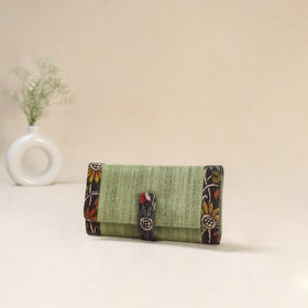 Green - Srikalahasti Kalamkari Handpainted Clutch / Wallet 73
