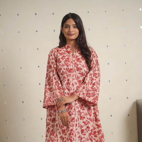 Red - natural dyed cotton bagru dabu co-ord set 06