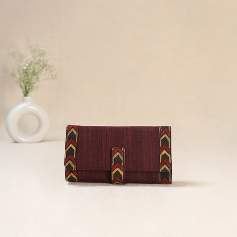 Maroon - Srikalahasti Kalamkari Handpainted Clutch / Wallet 74