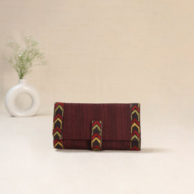 Maroon - Srikalahasti Kalamkari Handpainted Clutch / Wallet 74