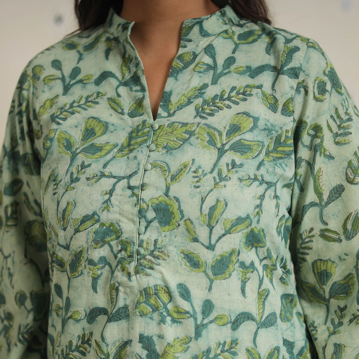 Green - natural dyed cotton bagru dabu co-ord set 09