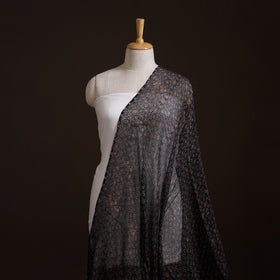 Natural Dyed Ajrakh Hand Block Print Kota Doria Cotton Fabric 05