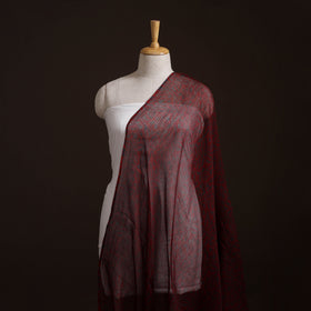 Natural Dyed Ajrakh Hand Block Print Kota Doria Cotton Fabric 06