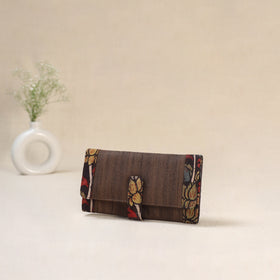 Brown - Srikalahasti Kalamkari Handpainted Clutch / Wallet 77