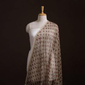 Natural Dyed Ajrakh Hand Block Print Kota Doria Cotton Fabric 07
