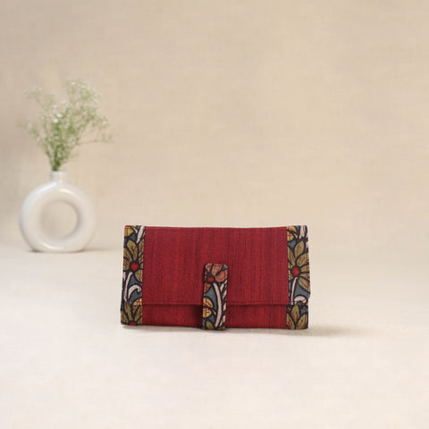 Red - Srikalahasti Kalamkari Handpainted Clutch / Wallet 78
