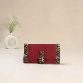 Red - Srikalahasti Kalamkari Handpainted Clutch / Wallet 78
