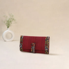 Red - Srikalahasti Kalamkari Handpainted Clutch / Wallet 78