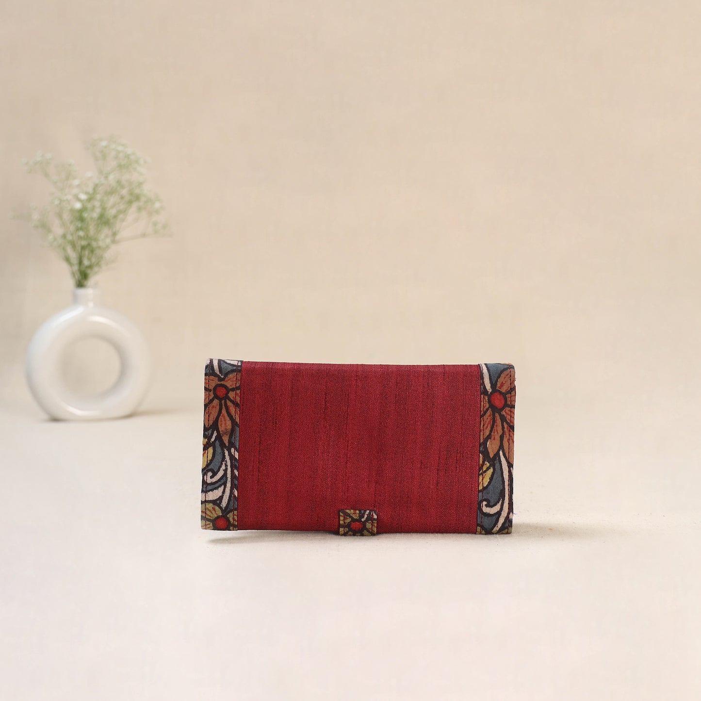 Red - Srikalahasti Kalamkari Handpainted Clutch / Wallet 78
