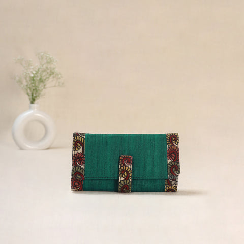 Green - Srikalahasti Kalamkari Handpainted Clutch / Wallet 79