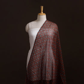 Natural Dyed Ajrakh Hand Block Print Kota Doria Cotton Fabric 12