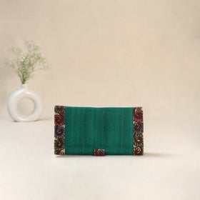 Green - Srikalahasti Kalamkari Handpainted Clutch / Wallet 79