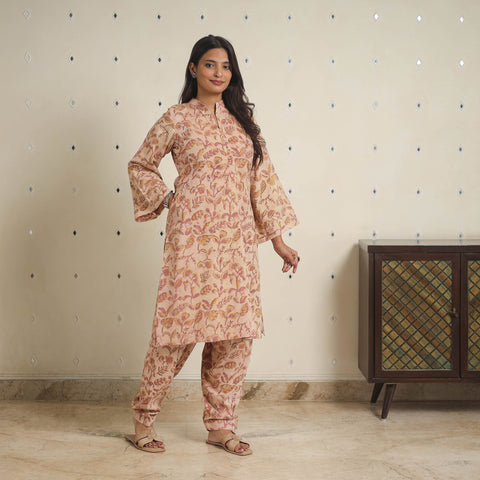 Brown - natural dyed cotton bagru dabu co-ord set 07