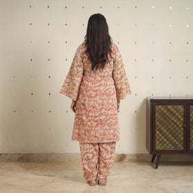 Brown - natural dyed cotton bagru dabu co-ord set 07