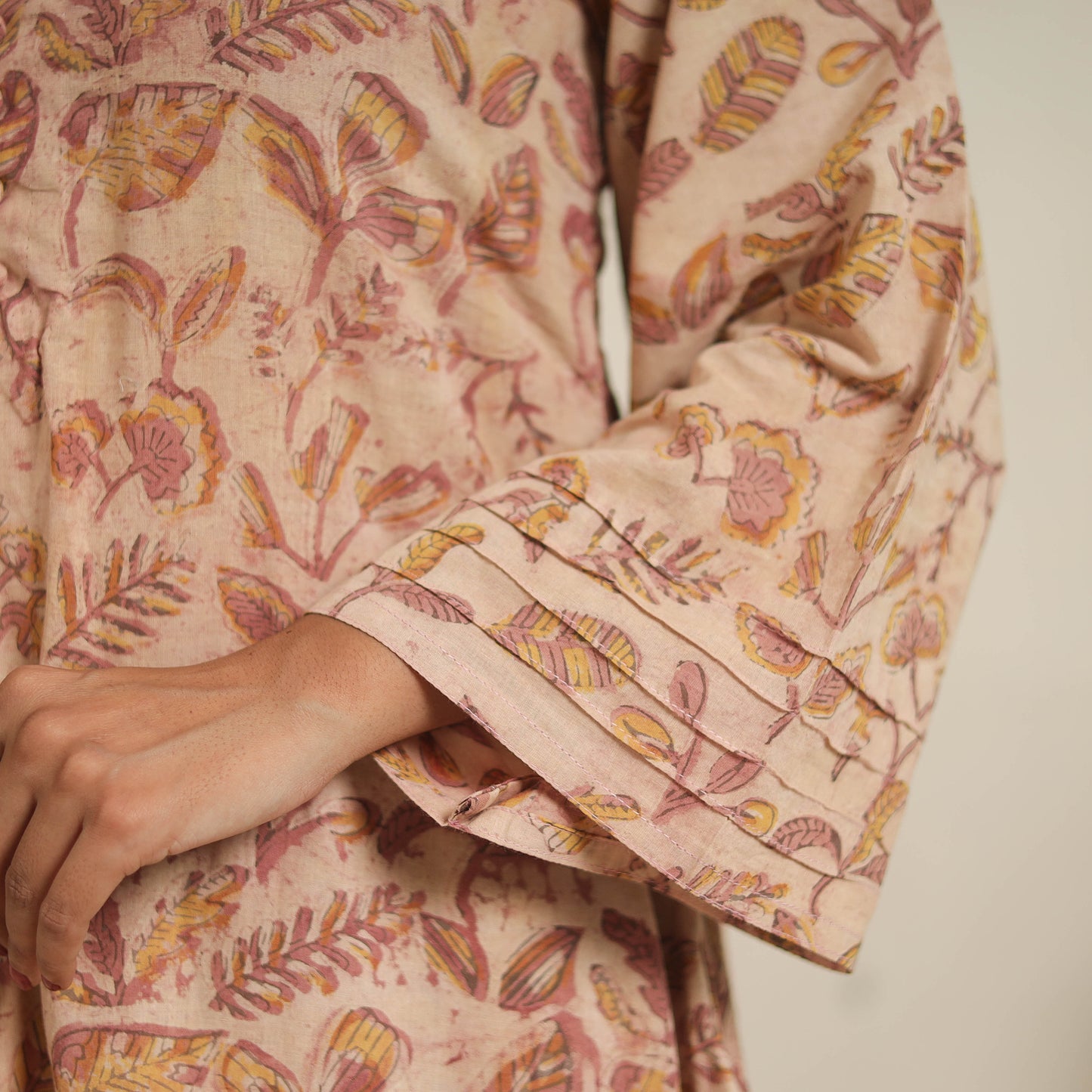 Brown - natural dyed cotton bagru dabu co-ord set 07