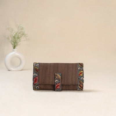Brown - Srikalahasti Kalamkari Handpainted Clutch / Wallet 81