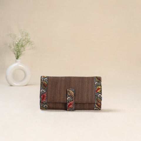 Brown - Srikalahasti Kalamkari Handpainted Clutch / Wallet 81