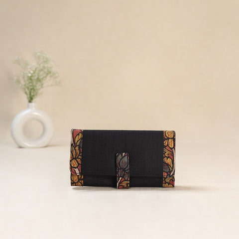 Black - Srikalahasti Kalamkari Handpainted Clutch / Wallet 82