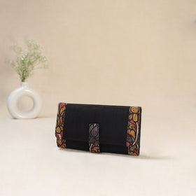 Black - Srikalahasti Kalamkari Handpainted Clutch / Wallet 82