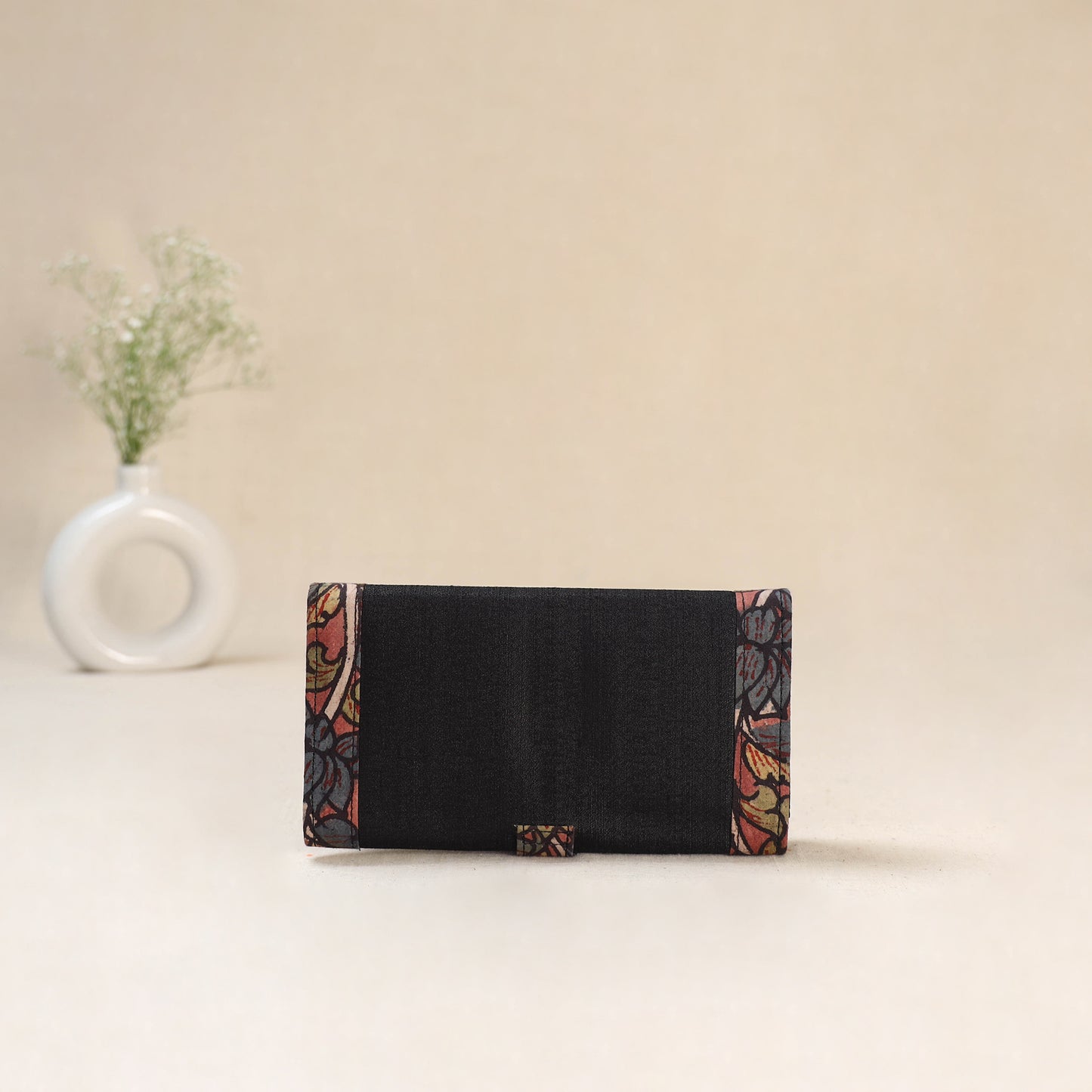 Black - Srikalahasti Kalamkari Handpainted Clutch / Wallet 82