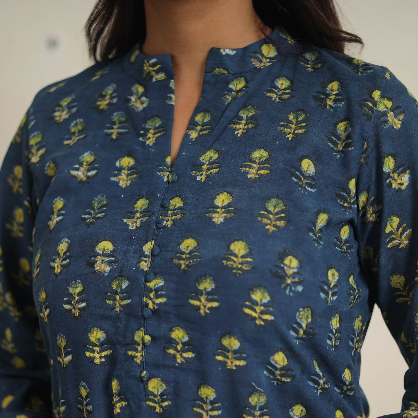 Blue - natural dyed cotton bagru dabu co-ord set 10