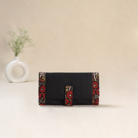 Black - Srikalahasti Kalamkari Handpainted Clutch / Wallet 83