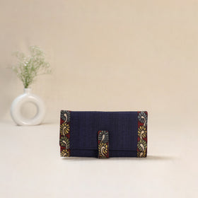 Blue - Srikalahasti Kalamkari Handpainted Clutch / Wallet 84