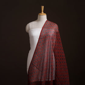 Natural Dyed Ajrakh Hand Block Print Kota Doria Cotton Fabric 27