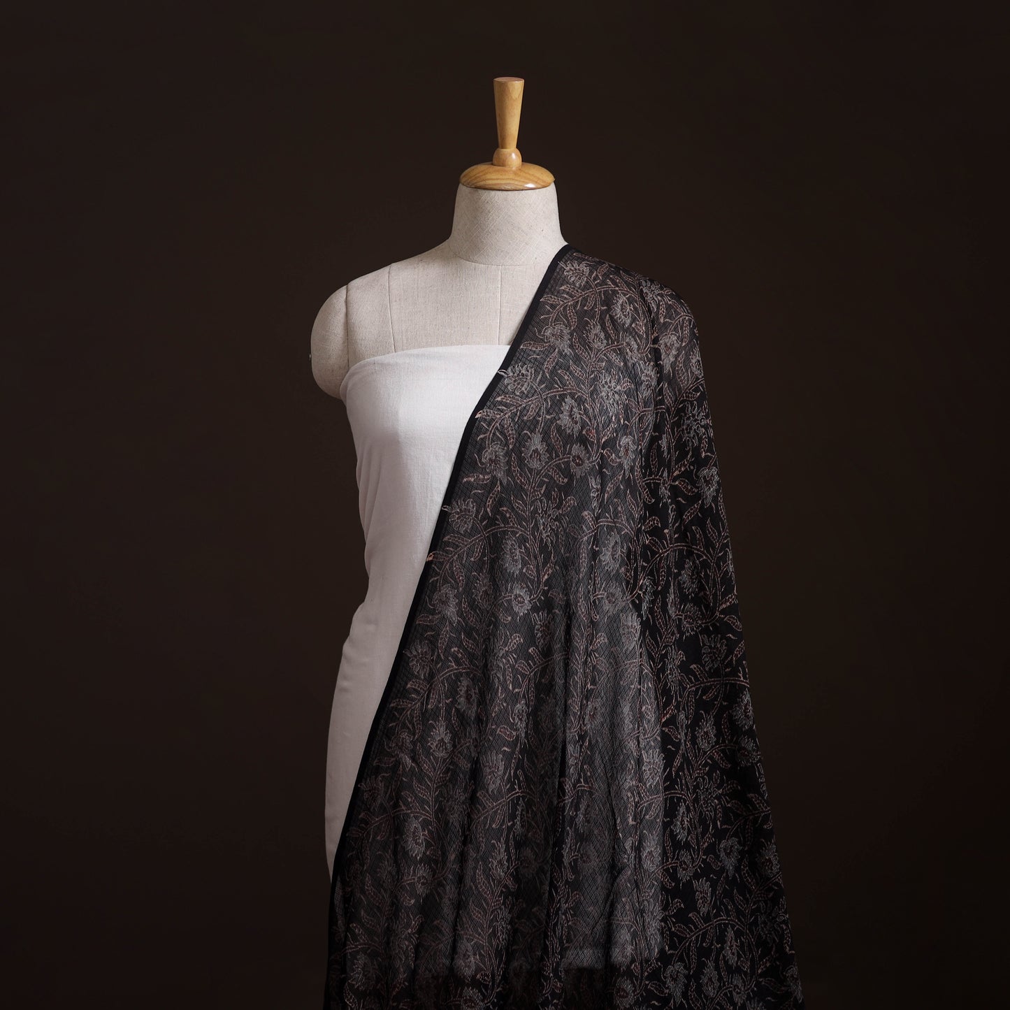 Natural Dyed Ajrakh Hand Block Print Kota Doria Cotton Fabric 28