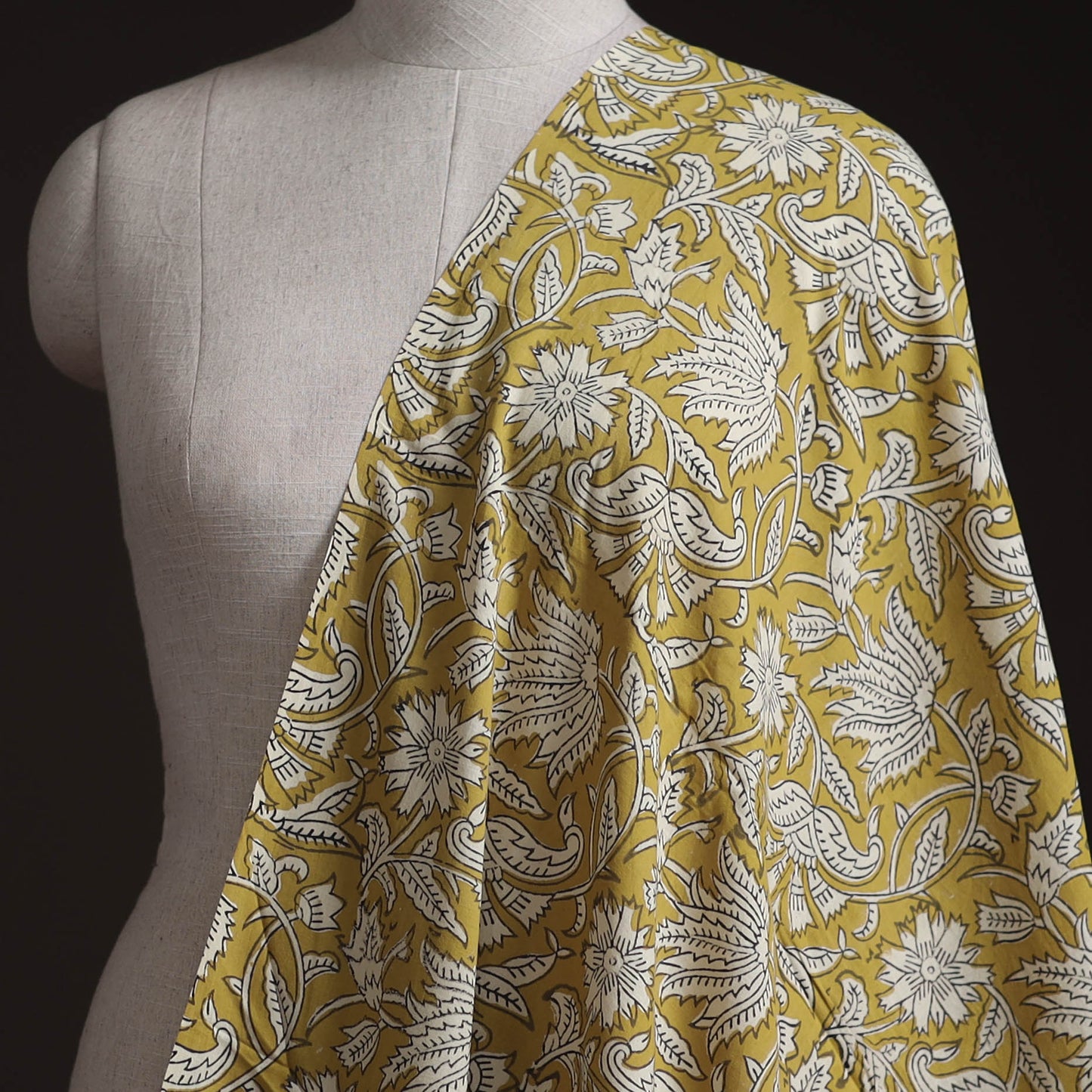 Natural Dyed Bagru Hand Block Print Cotton Fabric 16