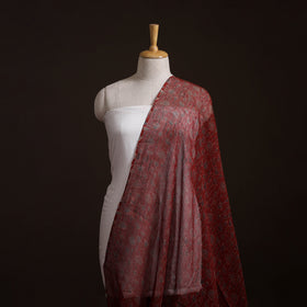 Natural Dyed Ajrakh Hand Block Print Kota Doria Cotton Fabric 29
