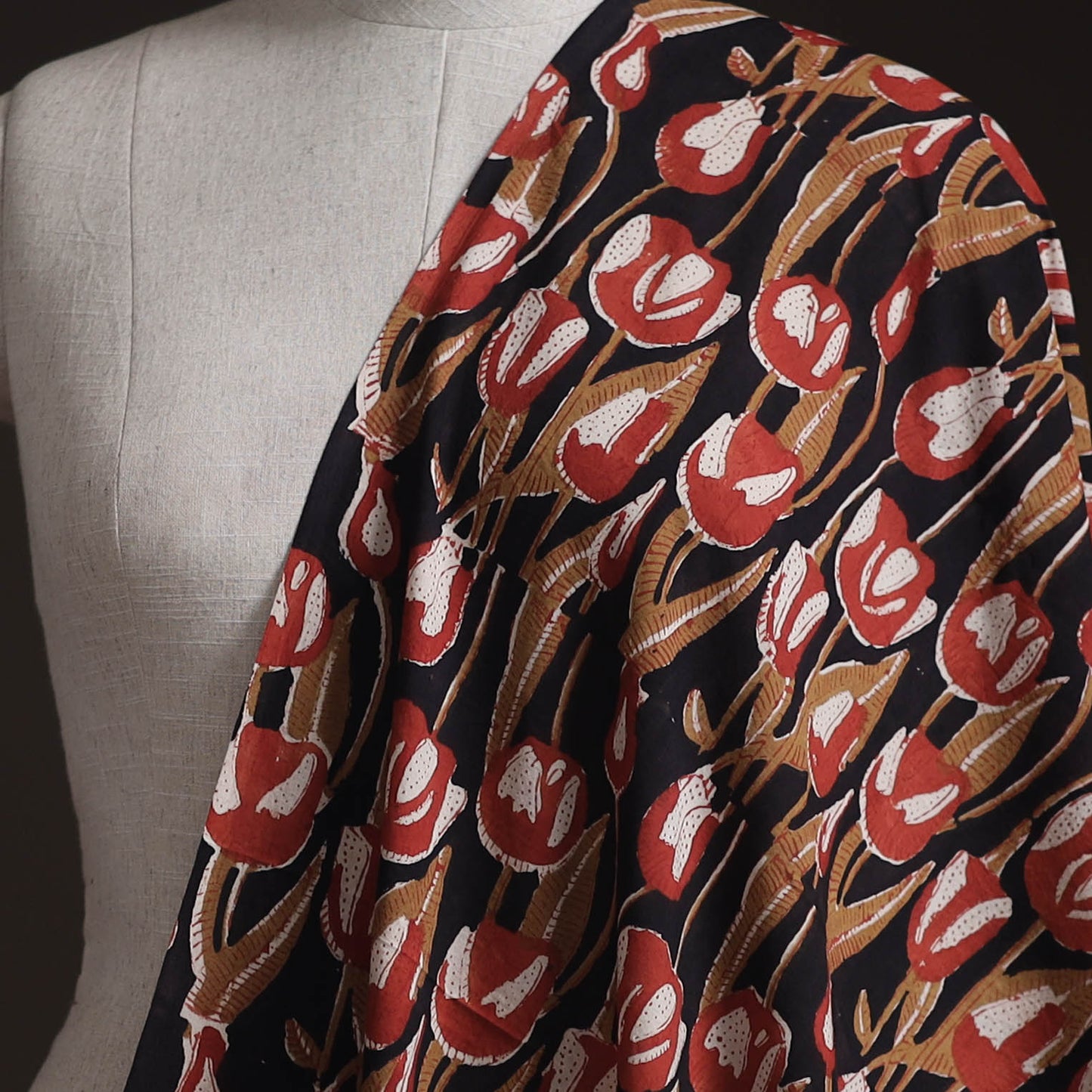 Natural Dyed Bagru Hand Block Print Cotton Fabric 17