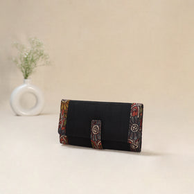 Black - Srikalahasti Kalamkari Handpainted Clutch / Wallet 86