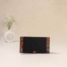 Black - Srikalahasti Kalamkari Handpainted Clutch / Wallet 86