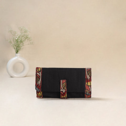 Black - Srikalahasti Kalamkari Handpainted Clutch / Wallet 87