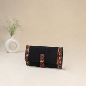 Black - Srikalahasti Kalamkari Handpainted Clutch / Wallet 87