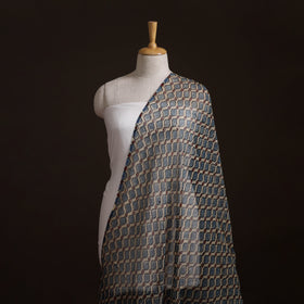 Natural Dyed Ajrakh Hand Block Print Kota Doria Cotton Fabric 37