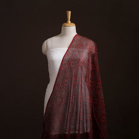 Natural Dyed Ajrakh Hand Block Print Kota Doria Cotton Fabric 40