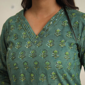 Green - natural dyed cotton bagru dabu co-ord set 01