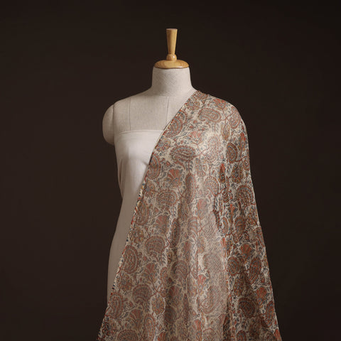 Pedana Hand Block Print Natural Dyed Kota Doria Cotton Kalamkari Fabric 11