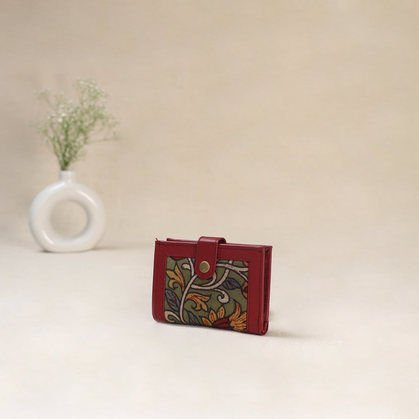 Green - Srikalahasti Kalamkari Handpainted Wallet 91