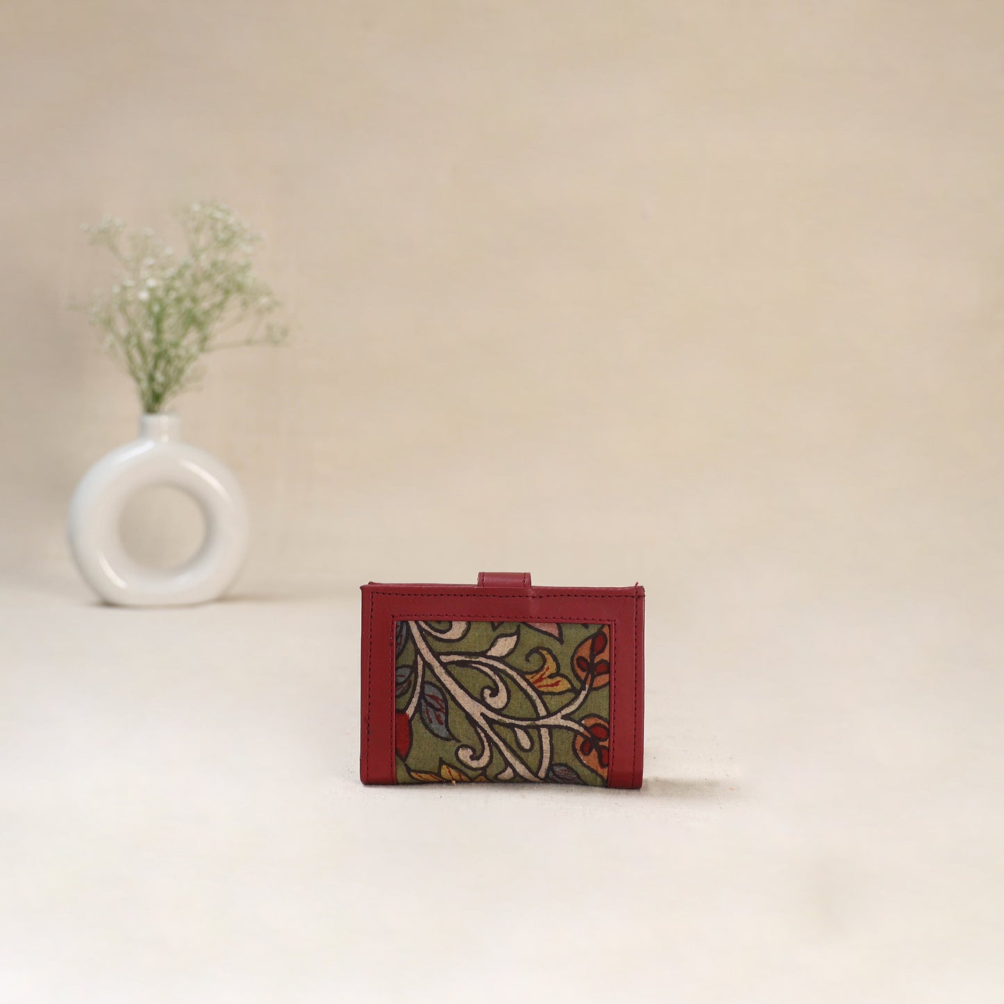 Green - Srikalahasti Kalamkari Handpainted Wallet 91