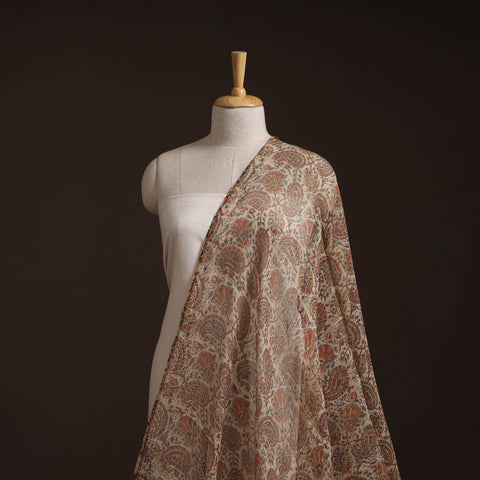 Pedana Hand Block Print Natural Dyed Kota Doria Cotton Kalamkari Fabric 09