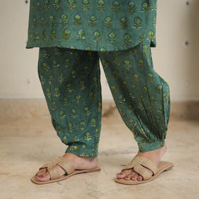 Green - natural dyed cotton bagru dabu co-ord set 01