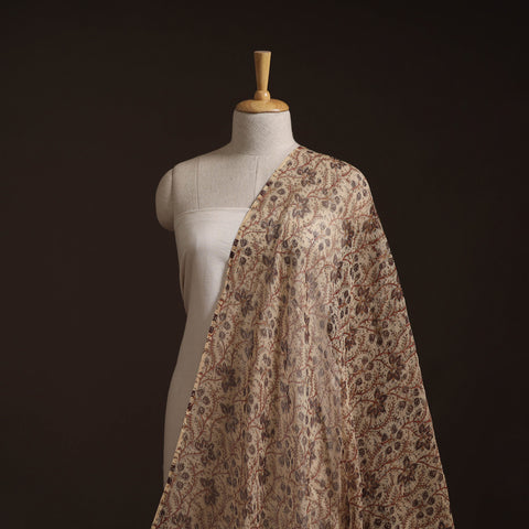 Pedana Hand Block Print Natural Dyed Kota Doria Cotton Kalamkari Fabric 08