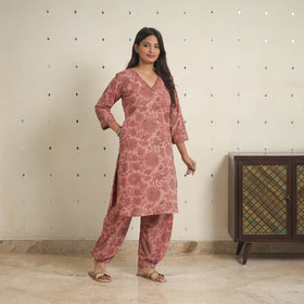 Pink - natural dyed cotton bagru dabu co-ord set 02