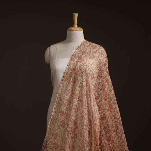 Pedana Hand Block Print Natural Dyed Kota Doria Cotton Kalamkari Fabric 07
