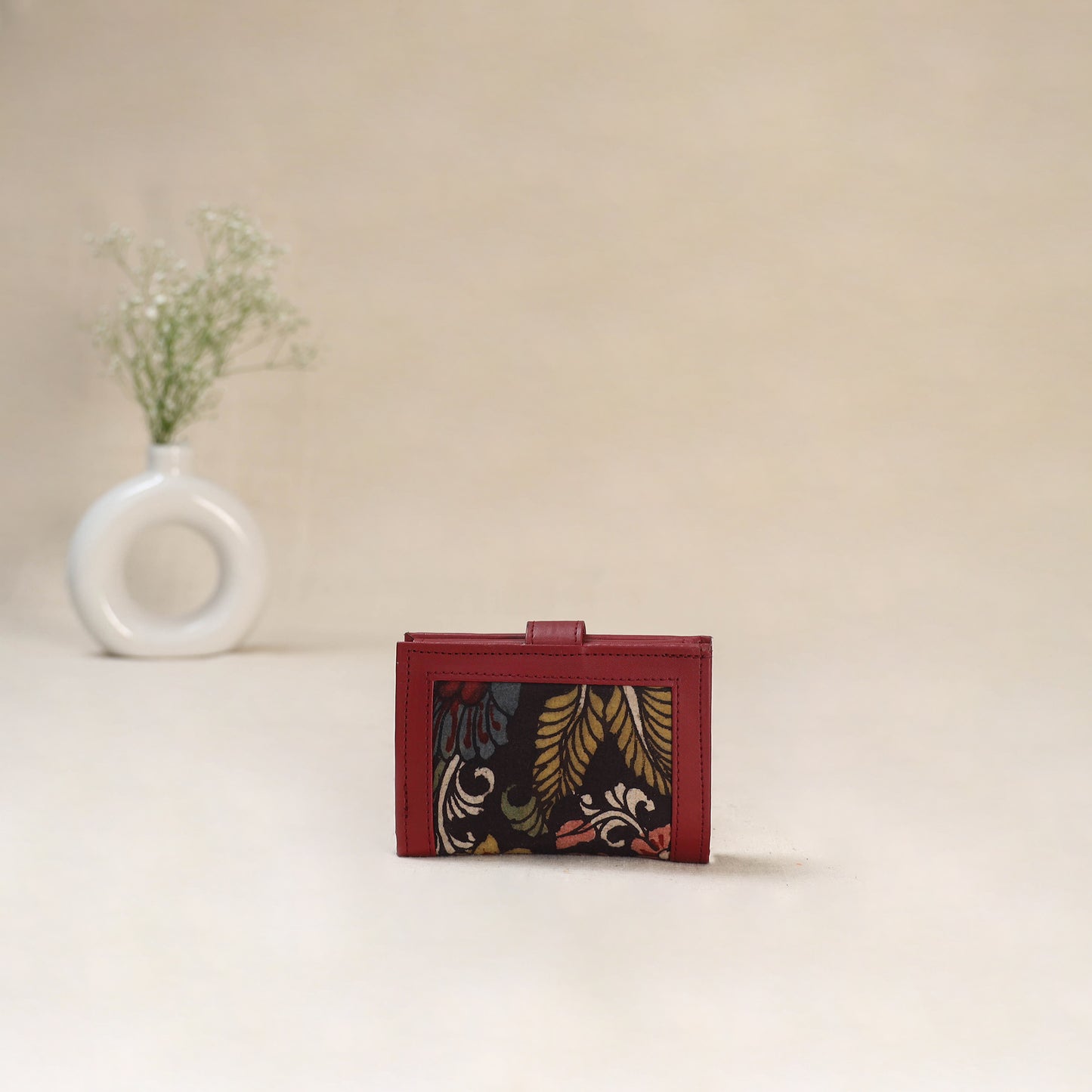 Black - Srikalahasti Kalamkari Handpainted Wallet 92