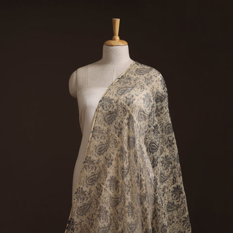 Pedana Hand Block Print Natural Dyed Kota Doria Cotton Kalamkari Fabric 03