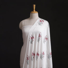 Sanganeri Floral Hand Block Print Modal Silk Fabric 08